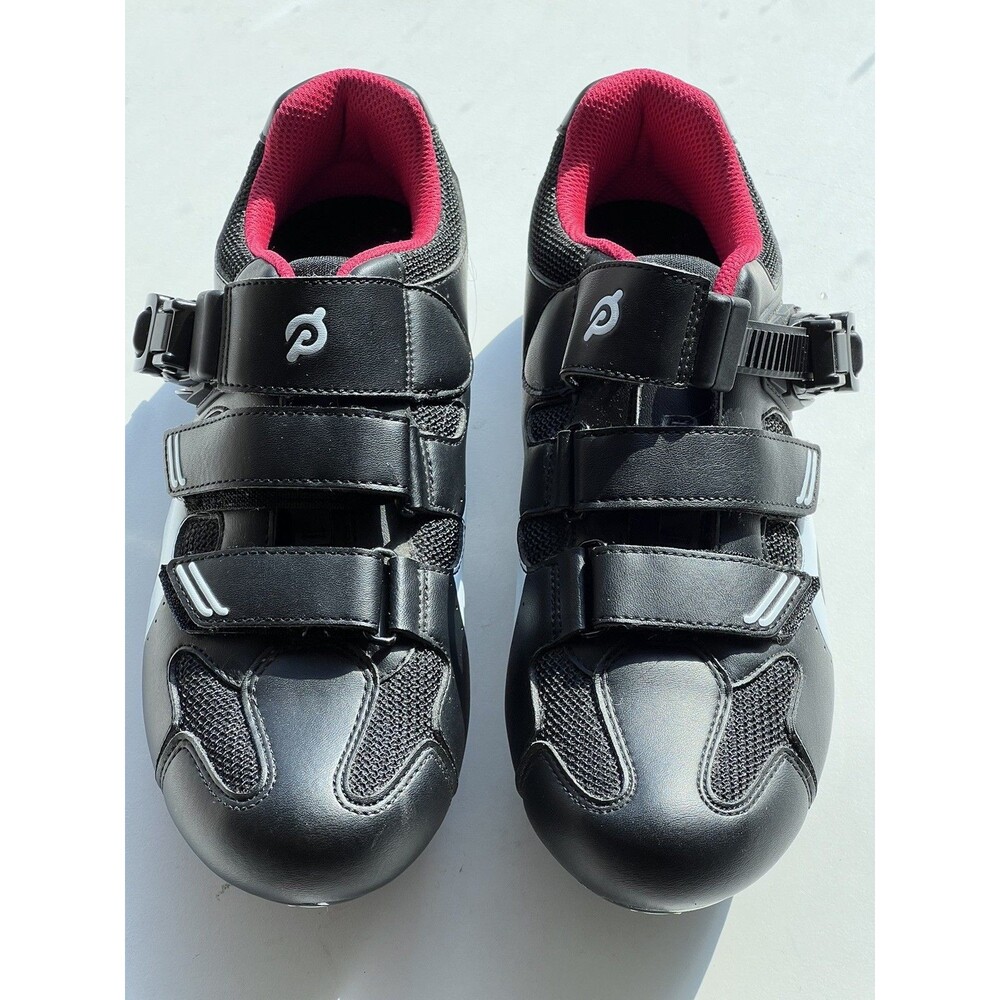 Peloton Cycling Bike Shoes With Cleats Black Red Womens Size 40 US 9